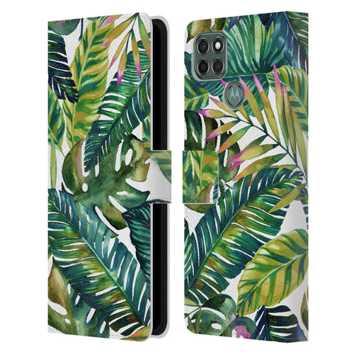 Mark Ashkenazi Banana Life Tropical Leaves Leather Book Wallet Case Cover For Motorola Moto G9 Power