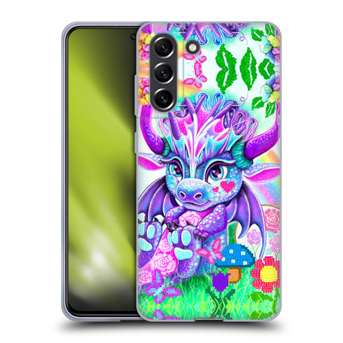 Sheena Pike Dragons Cross-Stitch Lil Dragonz Soft Gel Case for Samsung Galaxy S21 FE 5G