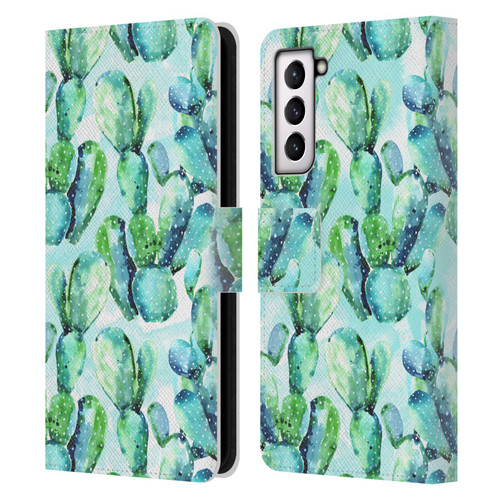 Mark Ashkenazi Banana Life Cactus Leather Book Wallet Case Cover For Samsung Galaxy S21 5G