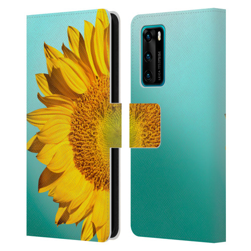 Mark Ashkenazi Florals Sunflowers Leather Book Wallet Case Cover For Huawei P40 5G