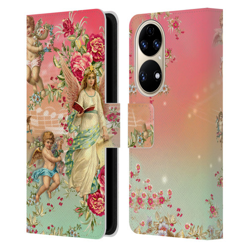 Mark Ashkenazi Florals Angels Leather Book Wallet Case Cover For Huawei P50