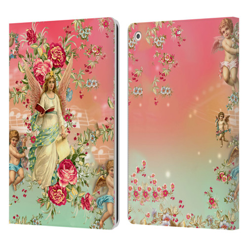 Mark Ashkenazi Florals Angels Leather Book Wallet Case Cover For Apple iPad 10.2 2019/2020/2021