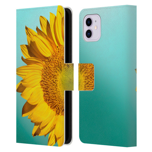 Mark Ashkenazi Florals Sunflowers Leather Book Wallet Case Cover For Apple iPhone 11