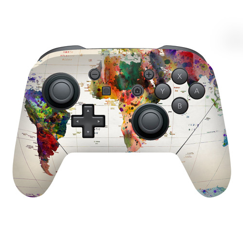 Mark Ashkenazi Art Mix Map Of The World Vinyl Sticker Skin Decal Cover for Nintendo Switch Pro Controller