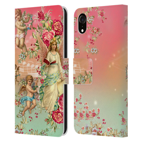 Mark Ashkenazi Florals Angels Leather Book Wallet Case Cover For Apple iPhone XR
