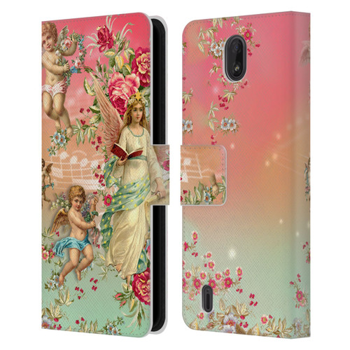 Mark Ashkenazi Florals Angels Leather Book Wallet Case Cover For Nokia C01 Plus/C1 2nd Edition