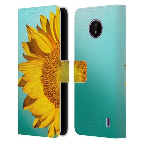 Mark Ashkenazi Florals Sunflowers Leather Book Wallet Case Cover For Nokia C10 / C20