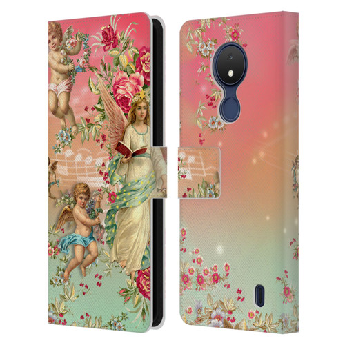 Mark Ashkenazi Florals Angels Leather Book Wallet Case Cover For Nokia C21