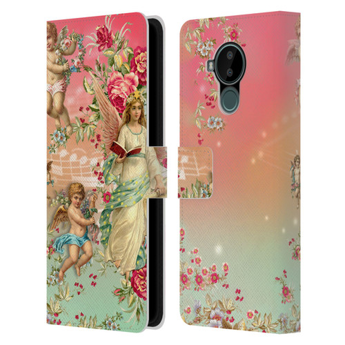 Mark Ashkenazi Florals Angels Leather Book Wallet Case Cover For Nokia C30