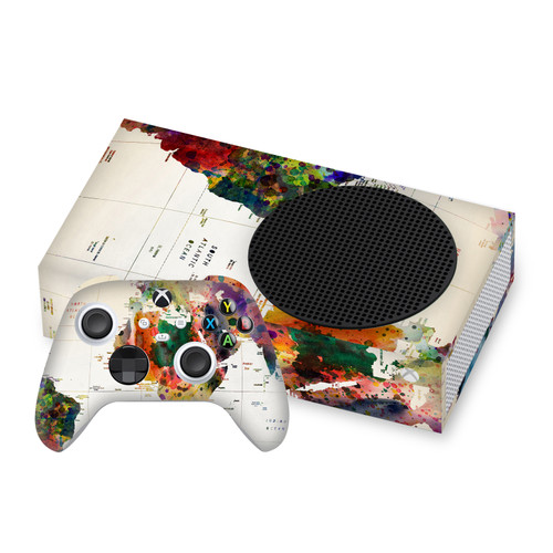 Mark Ashkenazi Art Mix Map Of The World Vinyl Sticker Skin Decal Cover for Microsoft Series S Console & Controller