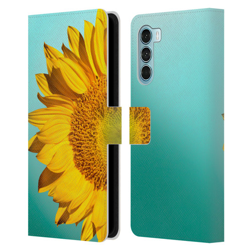 Mark Ashkenazi Florals Sunflowers Leather Book Wallet Case Cover For Motorola Edge S30 / Moto G200 5G