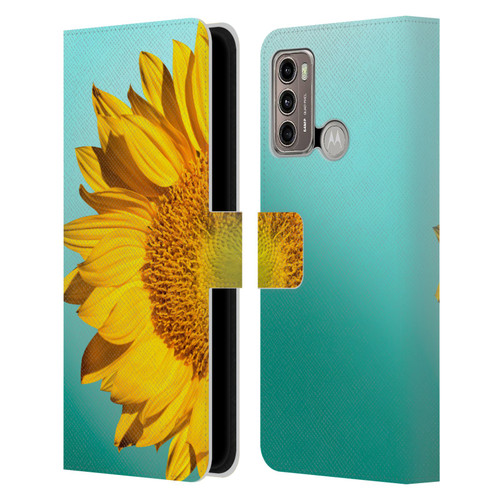 Mark Ashkenazi Florals Sunflowers Leather Book Wallet Case Cover For Motorola Moto G60 / Moto G40 Fusion