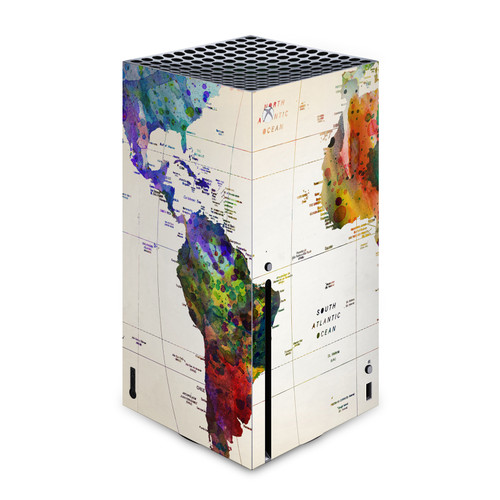 Mark Ashkenazi Art Mix Map Of The World Vinyl Sticker Skin Decal Cover for Microsoft Xbox Series X