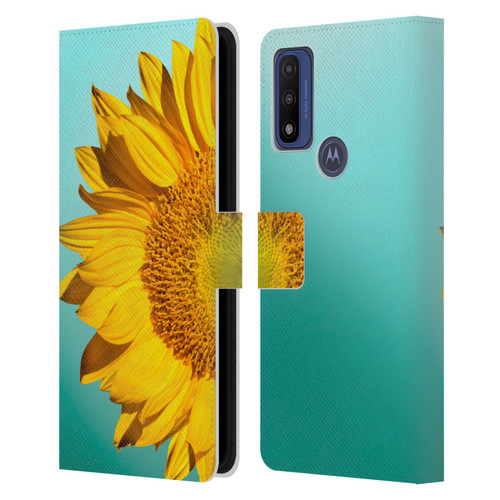 Mark Ashkenazi Florals Sunflowers Leather Book Wallet Case Cover For Motorola G Pure