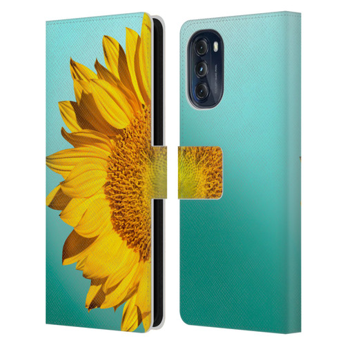 Mark Ashkenazi Florals Sunflowers Leather Book Wallet Case Cover For Motorola Moto G (2022)
