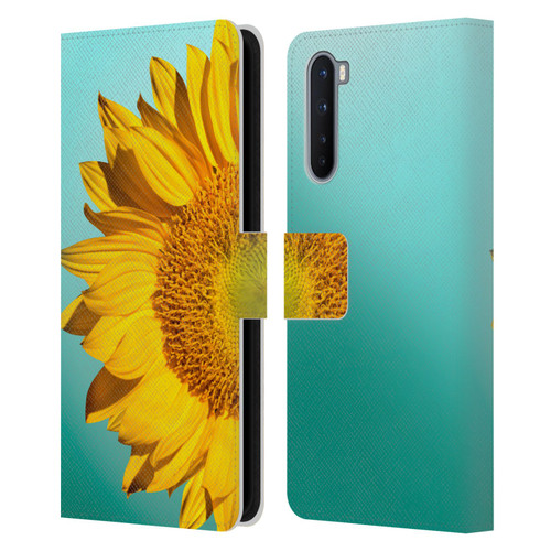 Mark Ashkenazi Florals Sunflowers Leather Book Wallet Case Cover For OnePlus Nord 5G