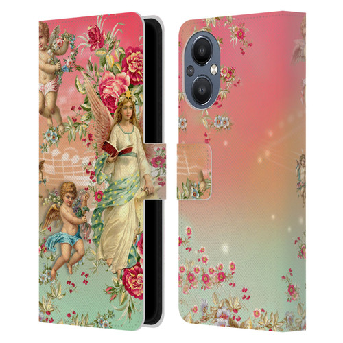 Mark Ashkenazi Florals Angels Leather Book Wallet Case Cover For OnePlus Nord N20 5G
