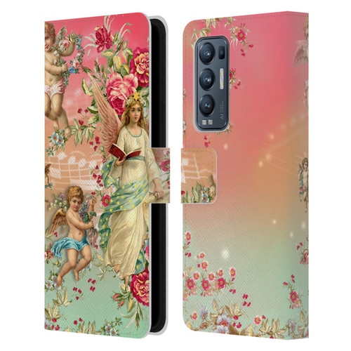 Mark Ashkenazi Florals Angels Leather Book Wallet Case Cover For OPPO Find X3 Neo / Reno5 Pro+ 5G