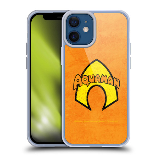 Aquaman DC Comics Logo Classic Distressed Look Soft Gel Case for Apple iPhone 12 Mini