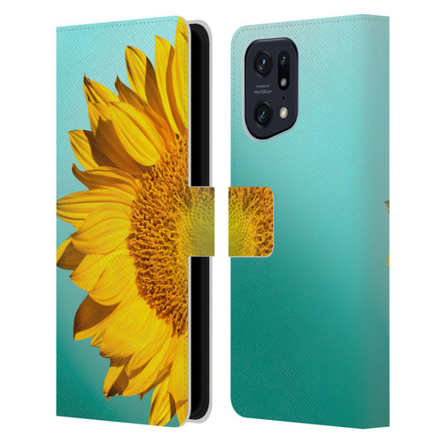 Mark Ashkenazi Florals Sunflowers Leather Book Wallet Case Cover For OPPO Find X5
