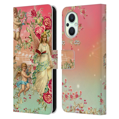 Mark Ashkenazi Florals Angels Leather Book Wallet Case Cover For OPPO Reno8 Lite