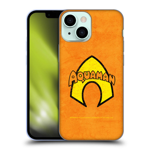 Aquaman DC Comics Logo Classic Distressed Look Soft Gel Case for Apple iPhone 13 Mini