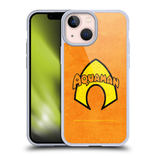 Aquaman DC Comics Logo Classic Distressed Look Soft Gel Case for Apple iPhone 13 Mini