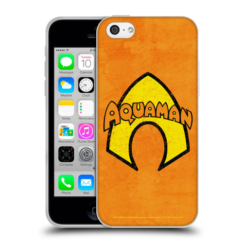 Aquaman DC Comics Logo Classic Distressed Look Soft Gel Case for Apple iPhone 5c