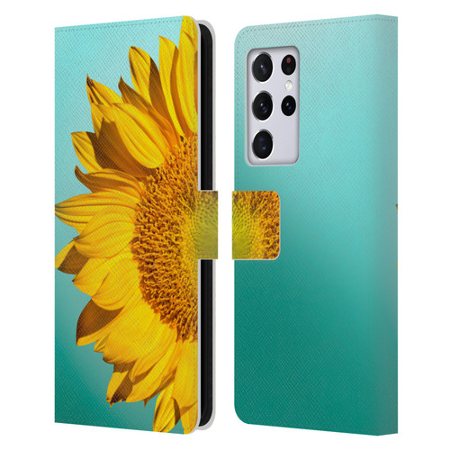 Mark Ashkenazi Florals Sunflowers Leather Book Wallet Case Cover For Samsung Galaxy S21 Ultra 5G