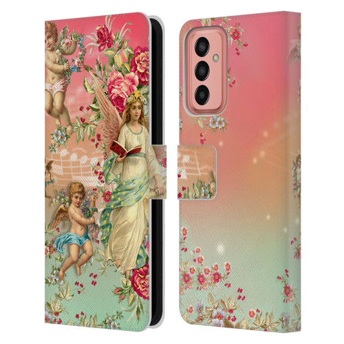Mark Ashkenazi Florals Angels Leather Book Wallet Case Cover For Samsung Galaxy M13 (2022)
