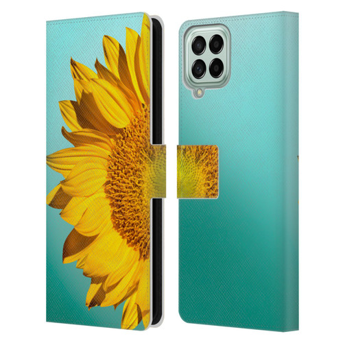 Mark Ashkenazi Florals Sunflowers Leather Book Wallet Case Cover For Samsung Galaxy M53 (2022)