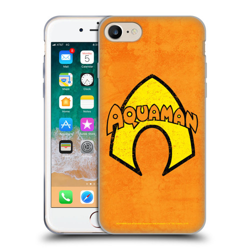 Aquaman DC Comics Logo Classic Distressed Look Soft Gel Case for Apple iPhone 7 / 8 / SE 2020 & 2022