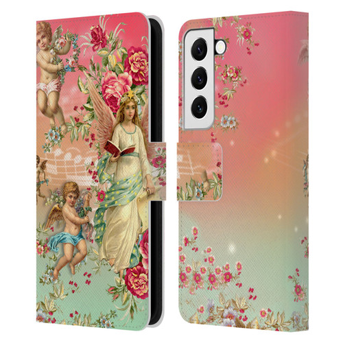 Mark Ashkenazi Florals Angels Leather Book Wallet Case Cover For Samsung Galaxy S22 5G