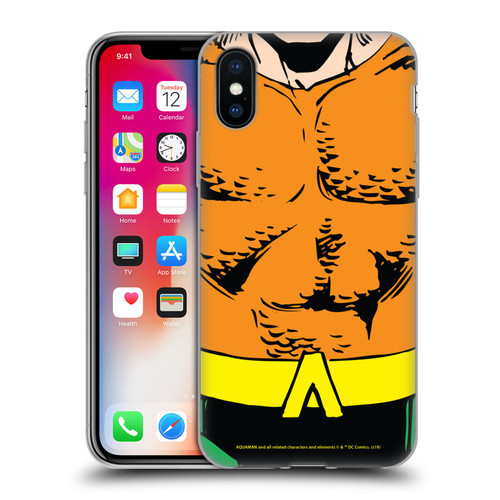 Aquaman DC Comics Logo Uniform Soft Gel Case for Apple iPhone X / iPhone XS