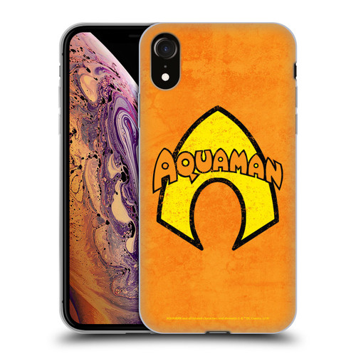 Aquaman DC Comics Logo Classic Distressed Look Soft Gel Case for Apple iPhone XR