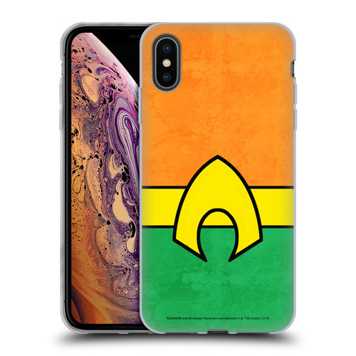 Aquaman DC Comics Logo Uniform 2 Soft Gel Case for Apple iPhone XS Max