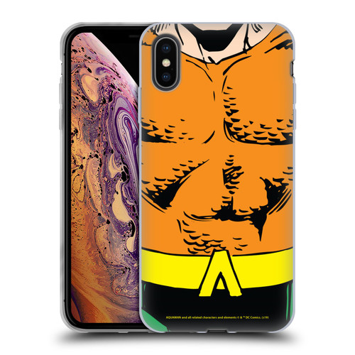Aquaman DC Comics Logo Uniform Soft Gel Case for Apple iPhone XS Max