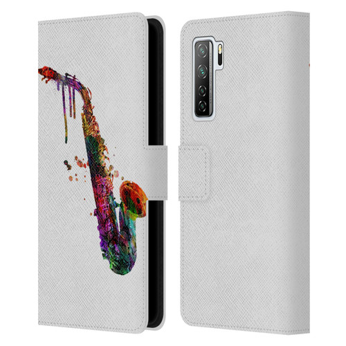 Mark Ashkenazi Music Saxophone Leather Book Wallet Case Cover For Huawei Nova 7 SE/P40 Lite 5G