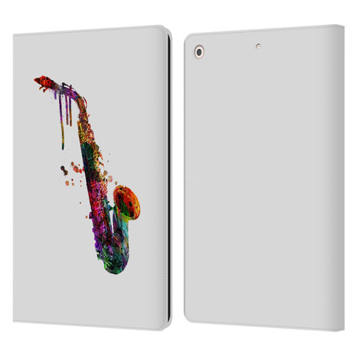 Mark Ashkenazi Music Saxophone Leather Book Wallet Case Cover For Apple iPad 10.2 2019/2020/2021