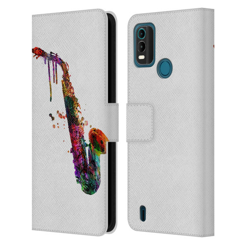 Mark Ashkenazi Music Saxophone Leather Book Wallet Case Cover For Nokia G11 Plus