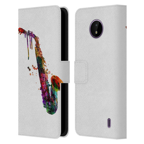 Mark Ashkenazi Music Saxophone Leather Book Wallet Case Cover For Nokia C10 / C20