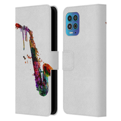 Mark Ashkenazi Music Saxophone Leather Book Wallet Case Cover For Motorola Moto G100