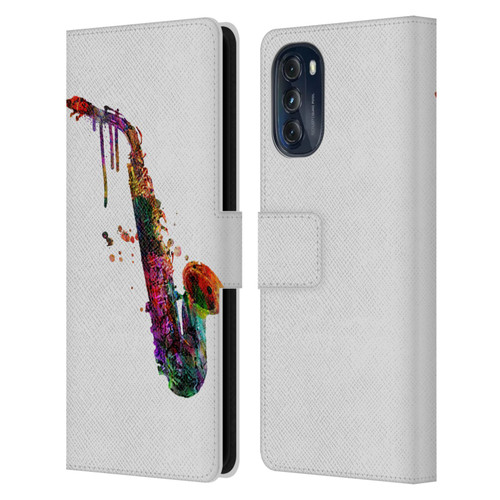 Mark Ashkenazi Music Saxophone Leather Book Wallet Case Cover For Motorola Moto G (2022)