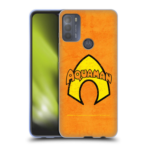 Aquaman DC Comics Logo Classic Distressed Look Soft Gel Case for Motorola Moto G50