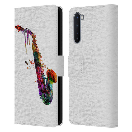 Mark Ashkenazi Music Saxophone Leather Book Wallet Case Cover For OnePlus Nord 5G