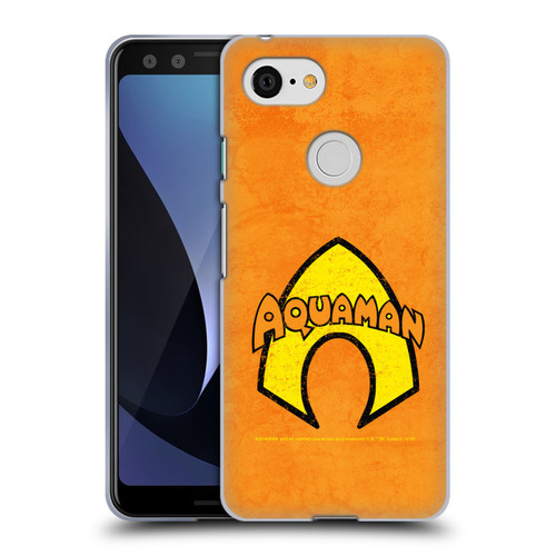 Aquaman DC Comics Logo Classic Distressed Look Soft Gel Case for Google Pixel 3