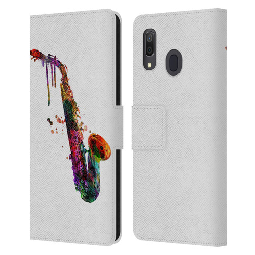 Mark Ashkenazi Music Saxophone Leather Book Wallet Case Cover For Samsung Galaxy A33 5G (2022)