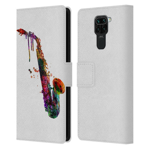 Mark Ashkenazi Music Saxophone Leather Book Wallet Case Cover For Xiaomi Redmi Note 9 / Redmi 10X 4G