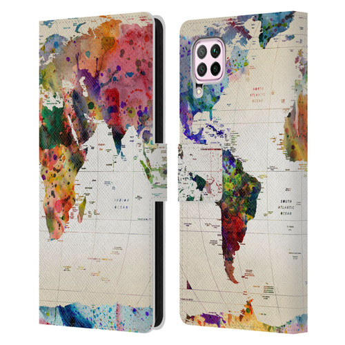 Mark Ashkenazi Pop Culture Map Of The World Leather Book Wallet Case Cover For Huawei Nova 6 SE / P40 Lite