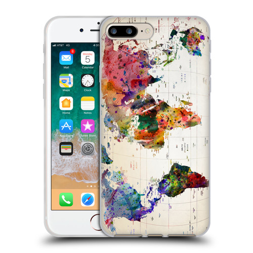 Mark Ashkenazi Pop Culture Map Of The World Soft Gel Case for Apple iPhone 7 Plus / iPhone 8 Plus